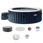 INTEX PureSpa Plus 6-Person Inflatable Hot Tub, 85", LED Light, 2 Headrests & Cover