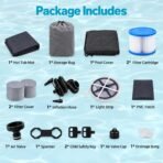 EZLIFE 4-6 Person Square Inflatable Hot Tub with Multicolor LED Lights - Image 5