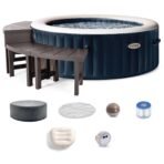 INTEX PureSpa 4-Person Inflatable Hot Tub Bundle with Energy-Efficient Cover