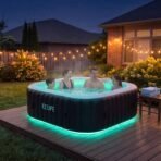 EZLIFE 4-6 Person Square Inflatable Hot Tub with Multicolor LED Lights - Image 8