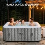 UHOMEPRO 4-6 Person Inflatable Hot Tub, 73" Square, 130 Jets, External Heater Pump - Image 16