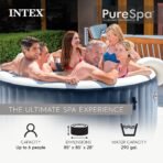 INTEX PureSpa Plus 6-Person Inflatable Hot Tub, 85", LED Light, 2 Headrests & Cover - Image 2
