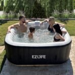 EZLIFE 4-6 Person Square Inflatable Hot Tub with Multicolor LED Lights - Image 4