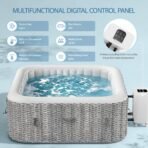 UHOMEPRO 4-6 Person Inflatable Hot Tub, 73" Square, 130 Jets, External Heater Pump - Image 9