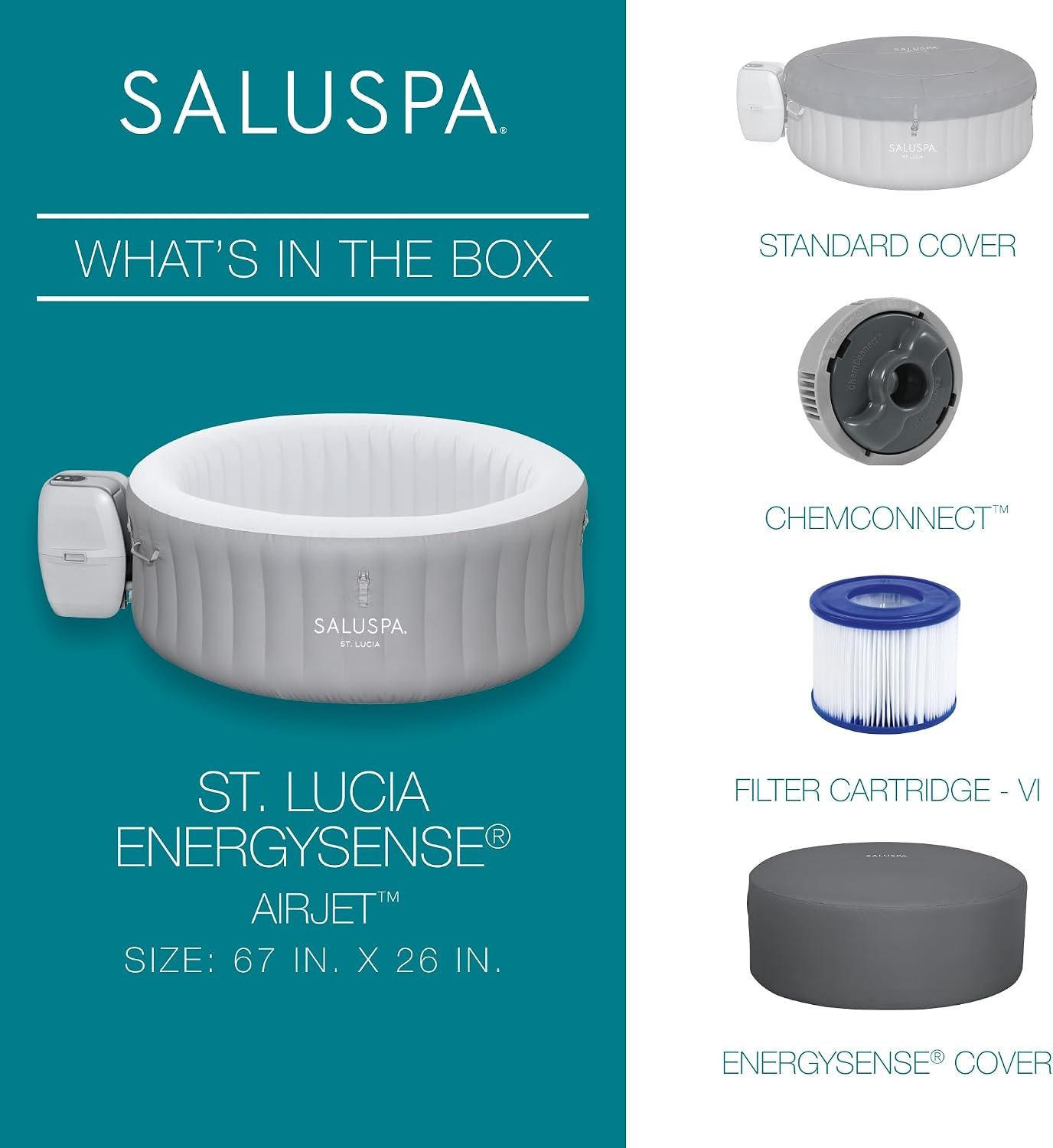 Bestway SaluSpa St. Lucia 2–3 Person Inflatable Hot Tub – view 4