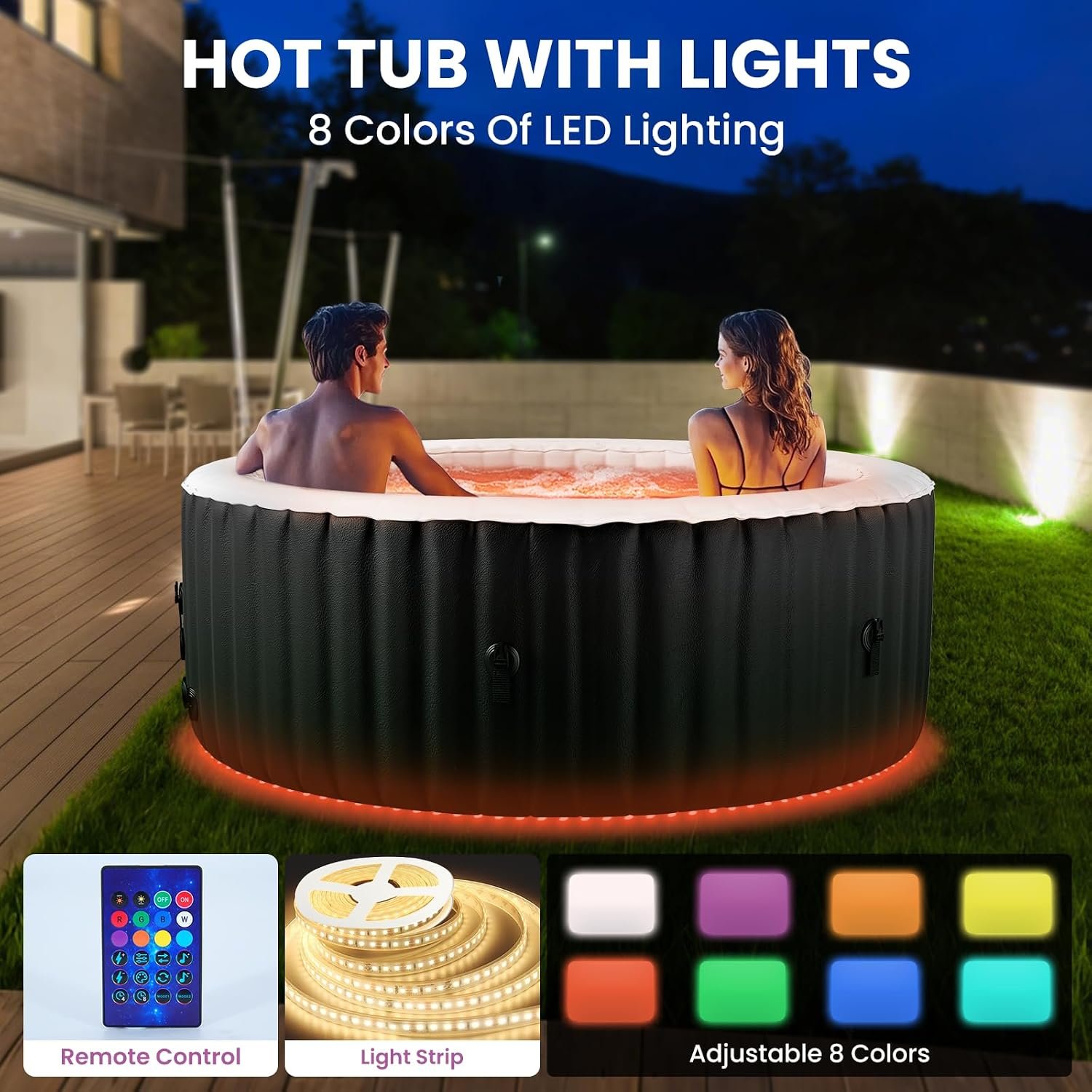 NAIZEA LED 2–4 Person Inflatable Hot Tub – view 3