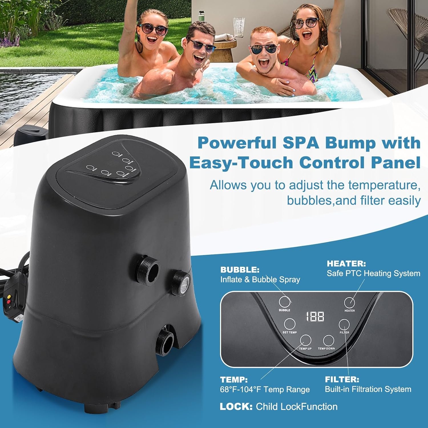 NAIZEA 57-Inch 2–4 Person Inflatable Hot Tub – view 6
