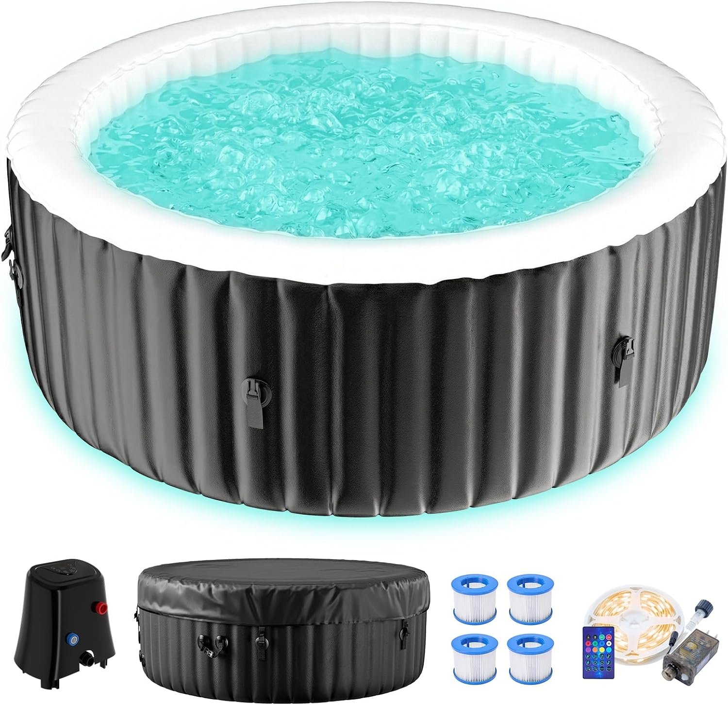 DoCred 71-Inch LED 2–4 Person Inflatable Hot Tub – view 1