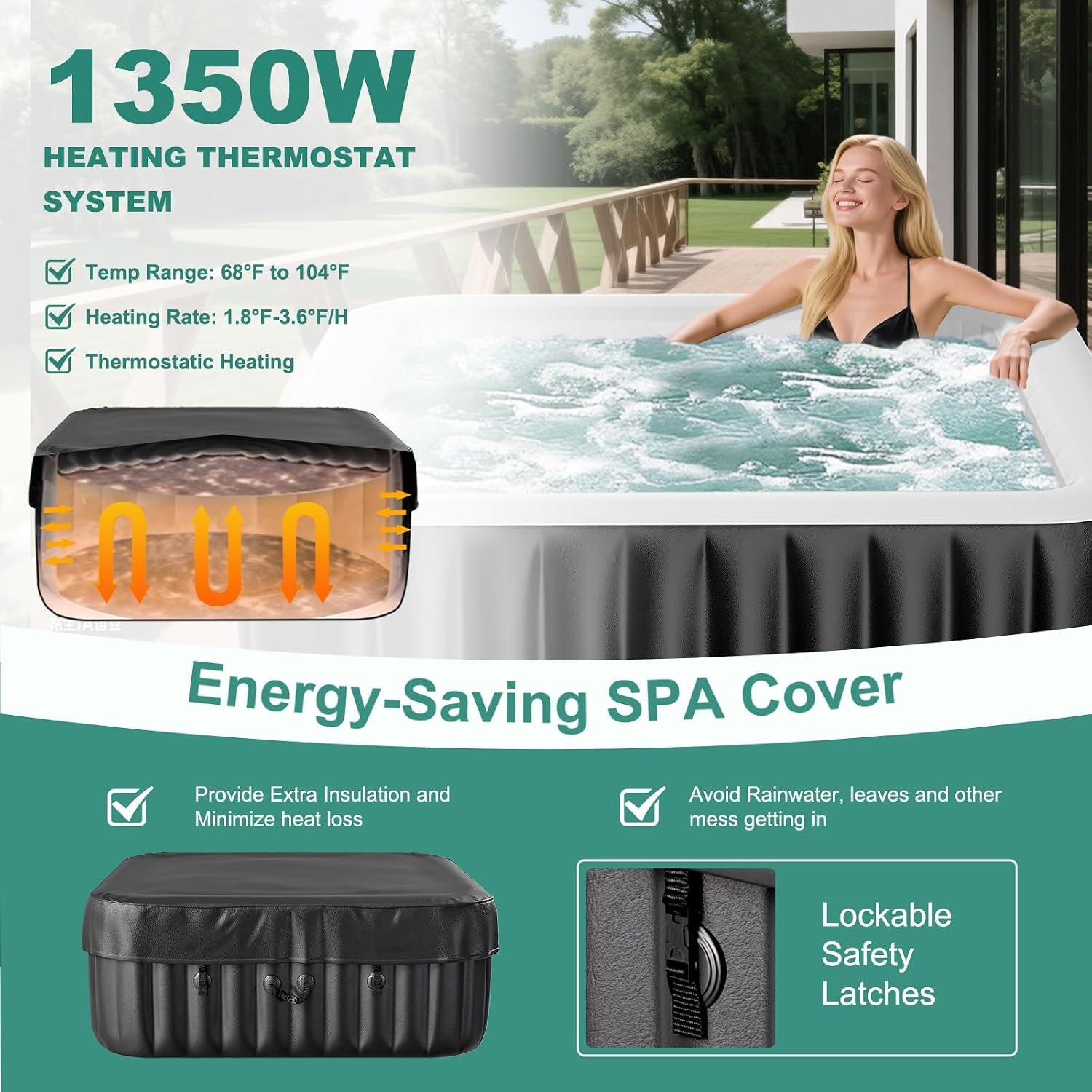 DoCred 73-Inch 4–6 Person Inflatable Hot Tub – view 2