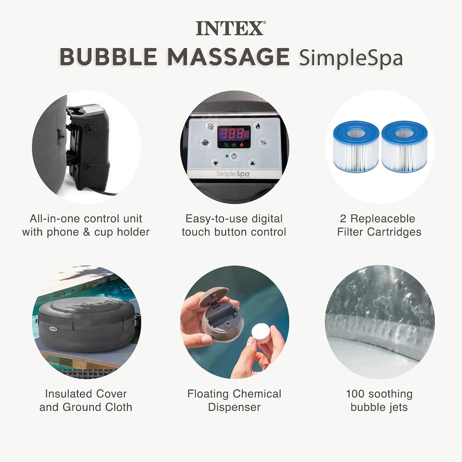 Intex SimpleSpa 28483E 4 Person Inflatable Hot Tub – view 3