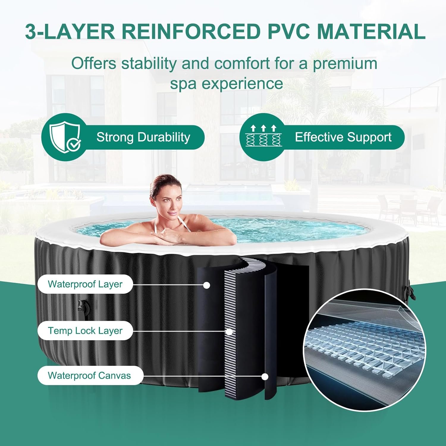 DoCred 71-Inch LED 2–4 Person Inflatable Hot Tub – view 6