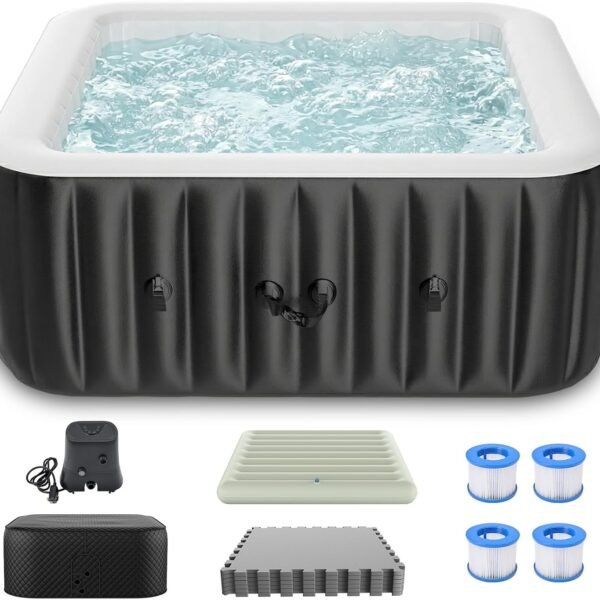 DoCred 73-Inch Cover & Mat Set 4–6 Person Inflatable Hot Tub – view 1