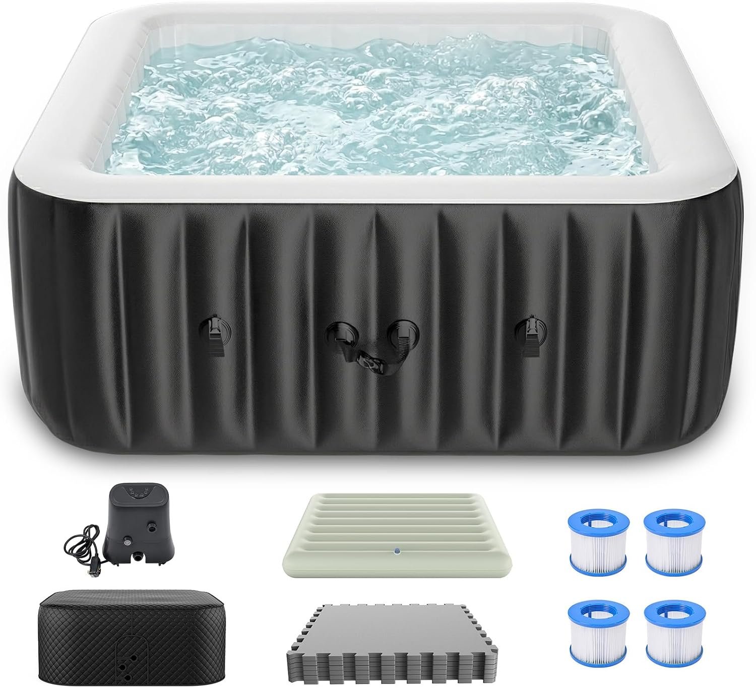 DoCred 73-Inch Cover & Mat Set 4–6 Person Inflatable Hot Tub – view 1