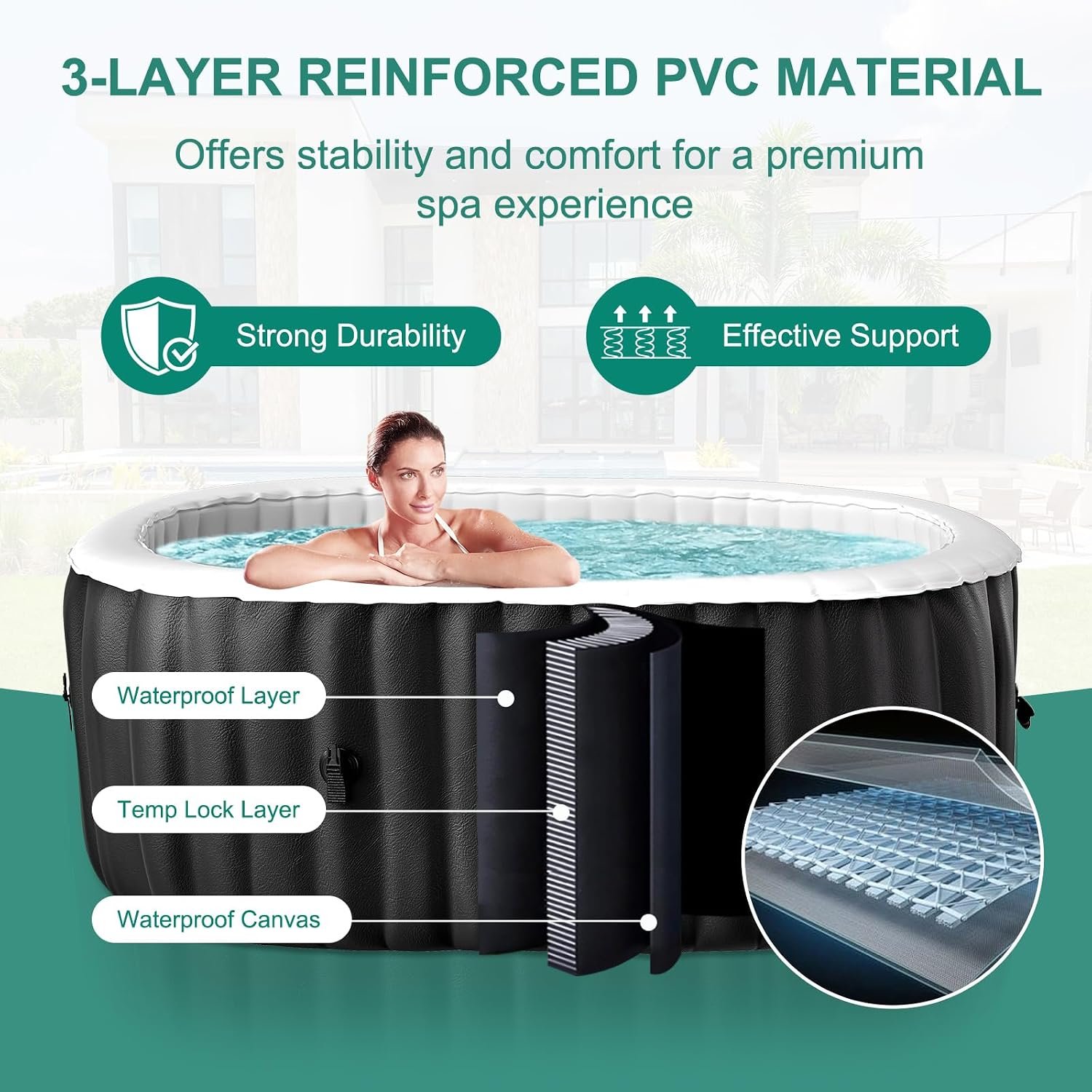 DoCred 75-Inch 1–2 Person Inflatable Hot Tub – view 7