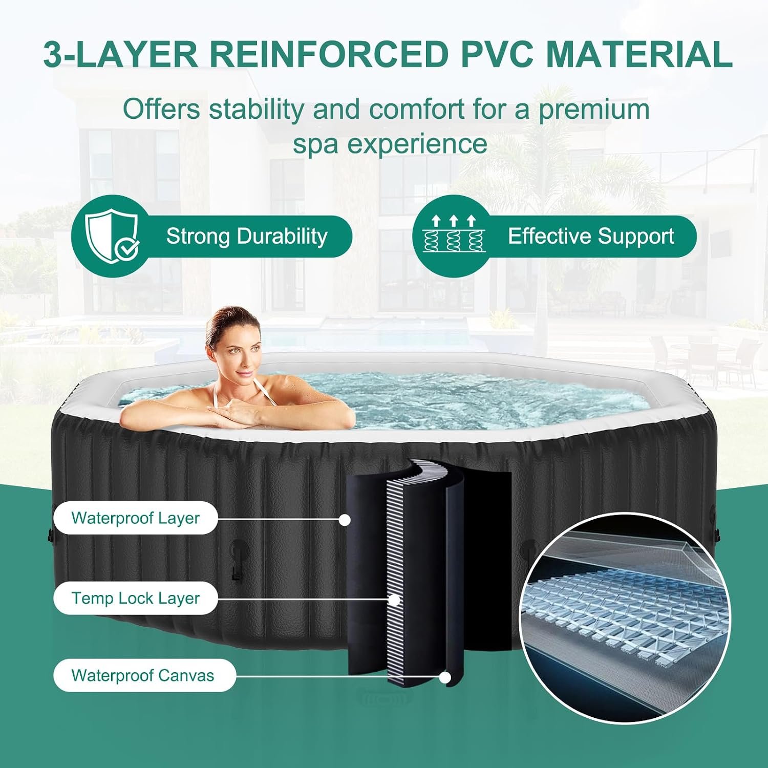 DoCred 77-Inch 4–6 Person Inflatable Hot Tub – view 5