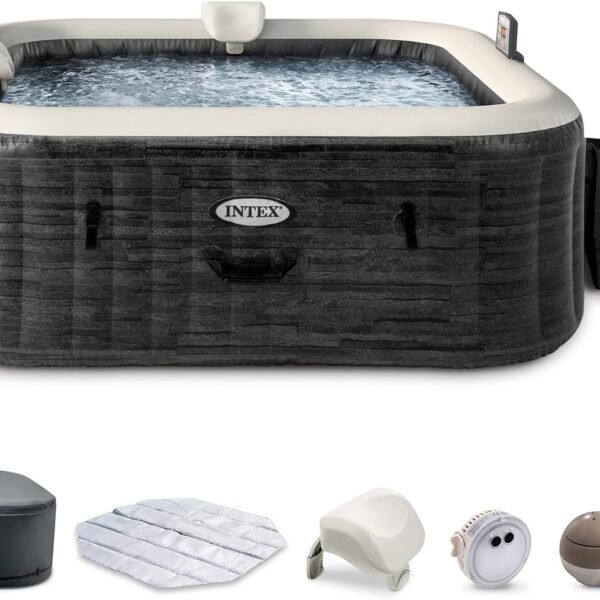 Intex PureSpa Greystone Deluxe 28451EH 6 Person Inflatable Hot Tub – view 1