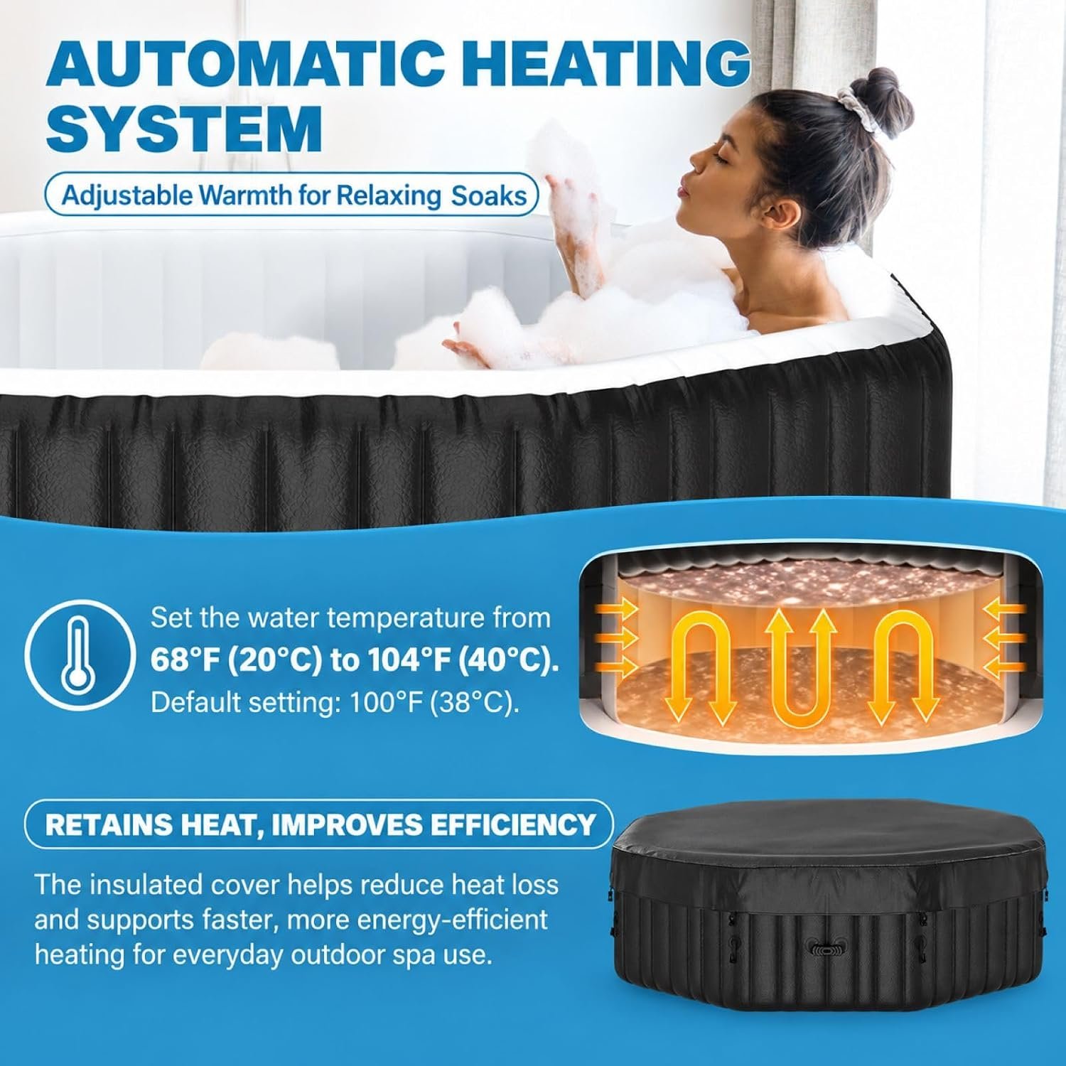 NAIZEA 75-Inch 4–6 Person Inflatable Hot Tub – view 2