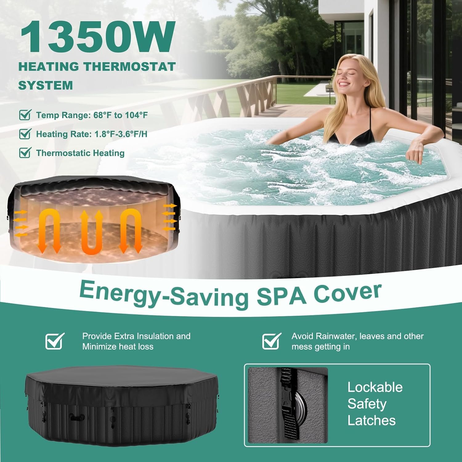 DoCred 77-Inch 4–6 Person Inflatable Hot Tub – view 2