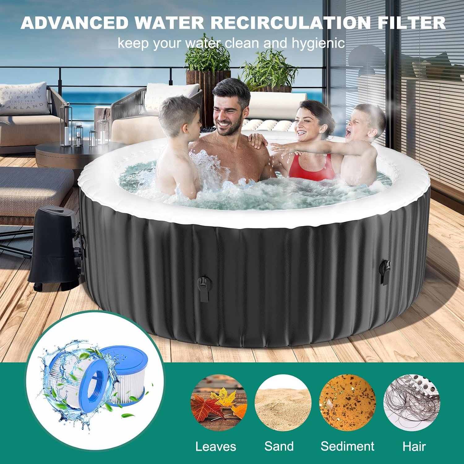 DoCred 82-Inch 4–6 Person Inflatable Hot Tub – view 4
