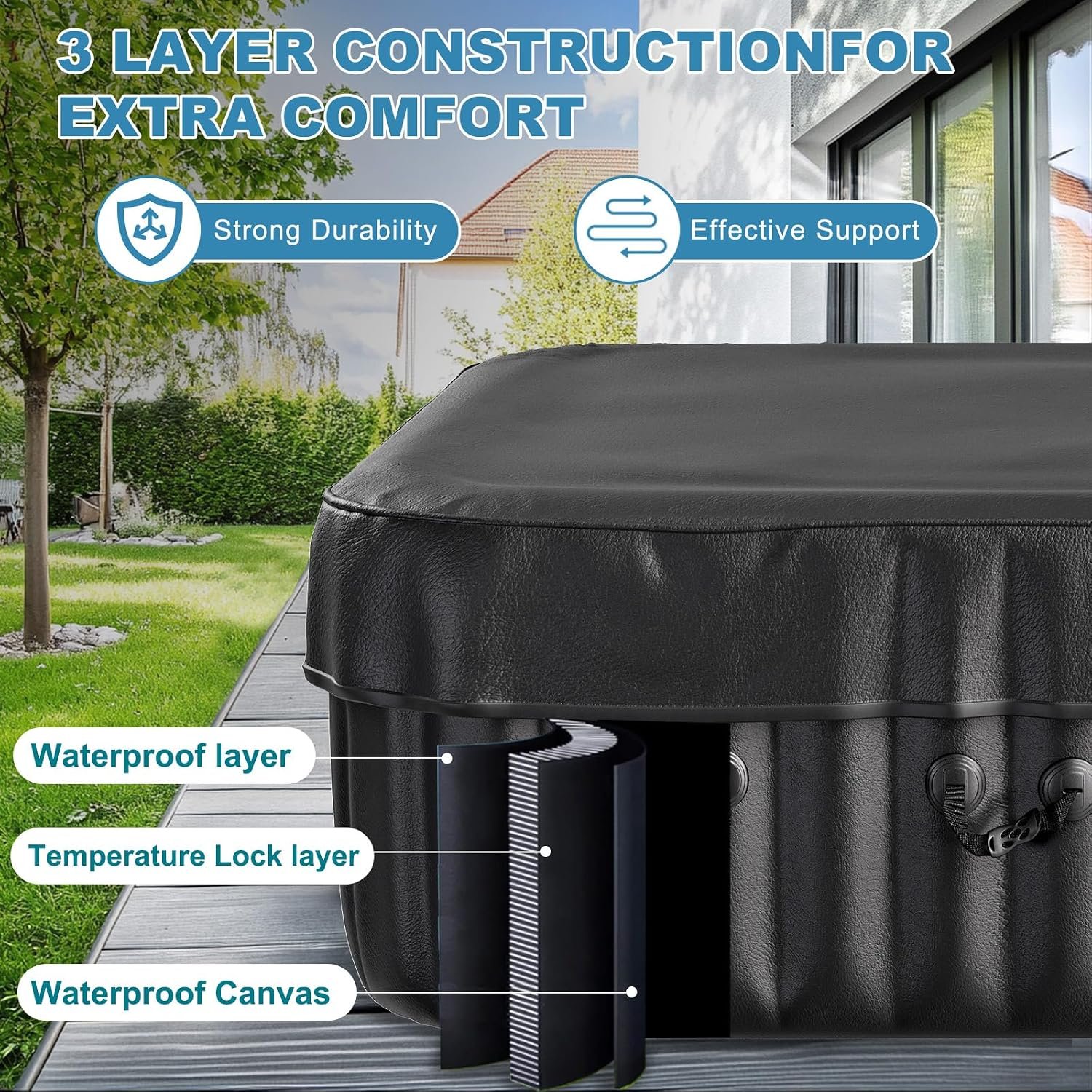 NAIZEA 57-Inch 2–4 Person Inflatable Hot Tub – view 3