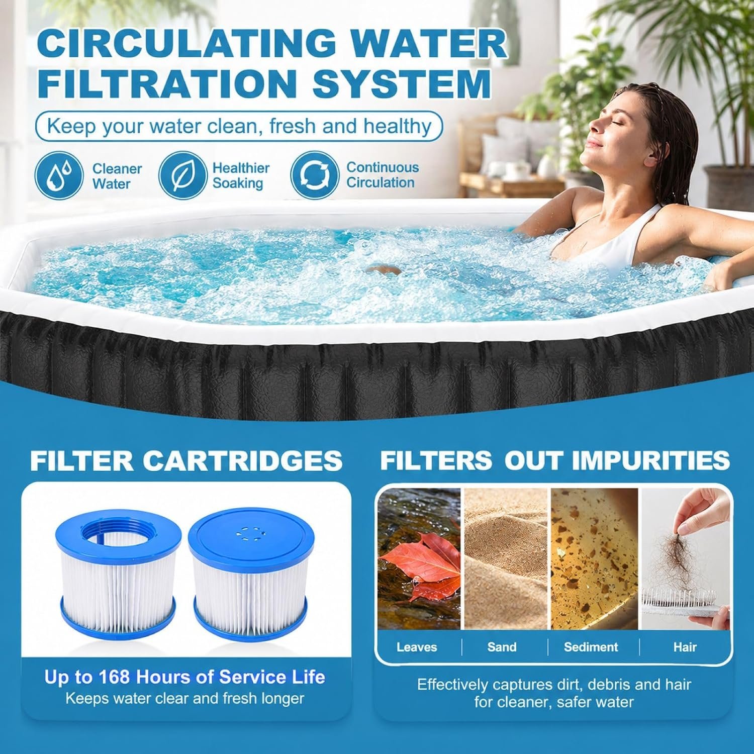 NAIZEA 75-Inch 4–6 Person Inflatable Hot Tub – view 5