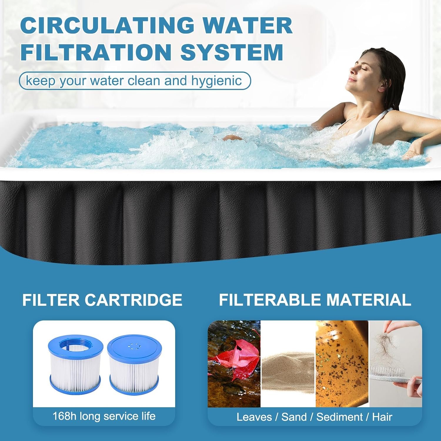 NAIZEA 57-Inch 2–4 Person Inflatable Hot Tub – view 5