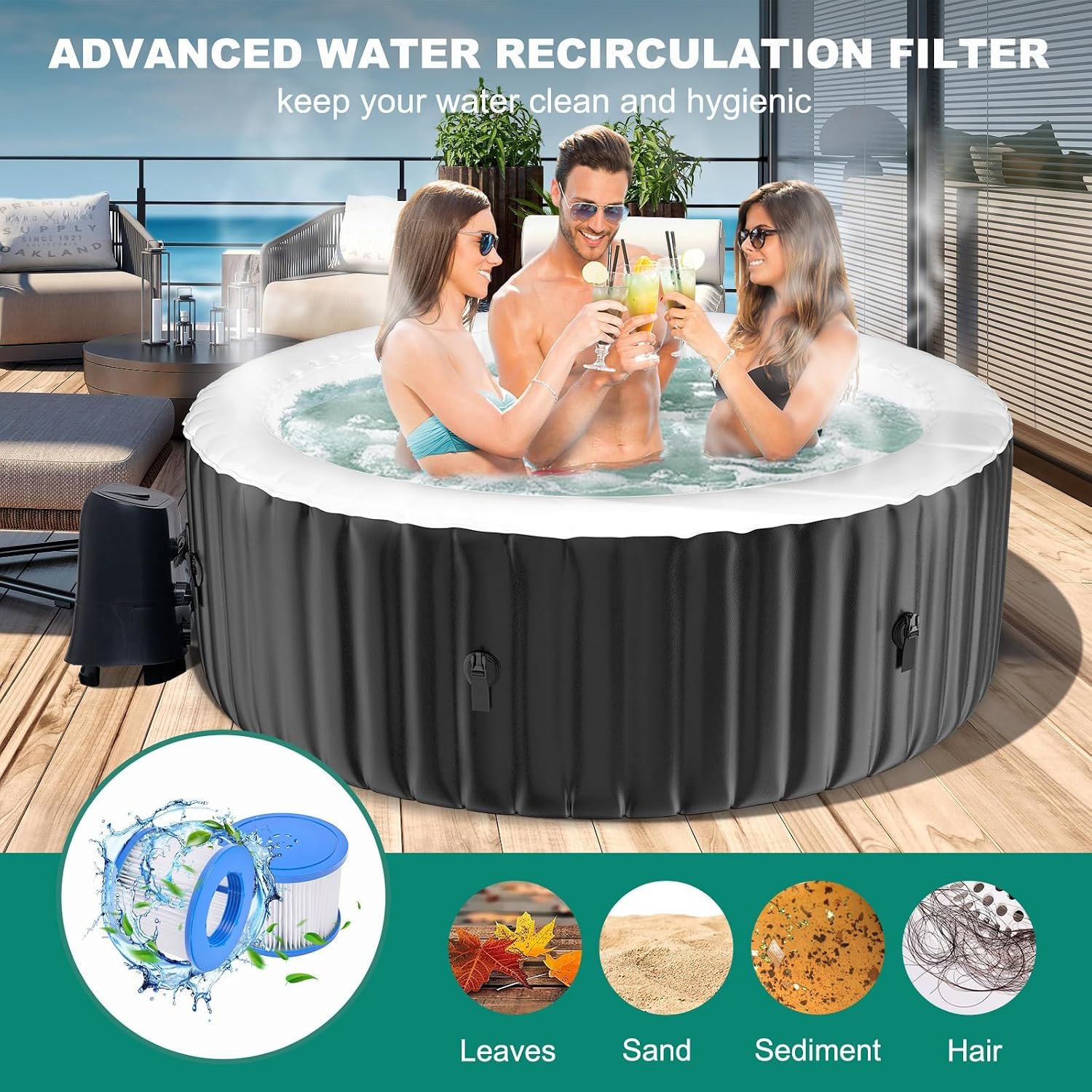 DoCred 71-Inch 2–4 Person Inflatable Hot Tub – view 4