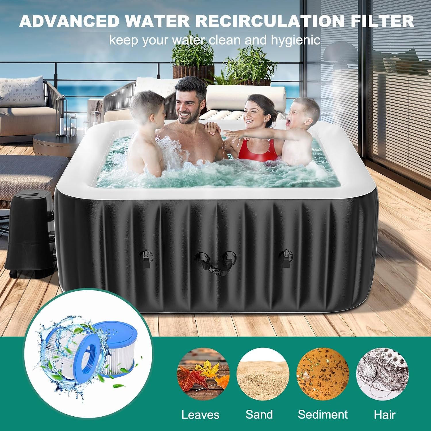 DoCred 73-Inch 4–6 Person Inflatable Hot Tub – view 3