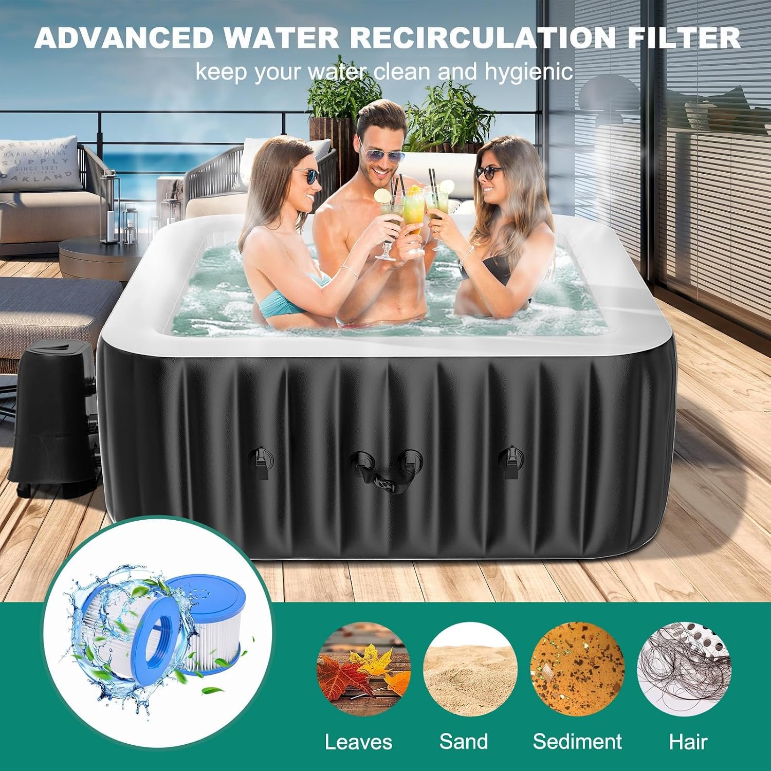 DoCred 60-Inch 2–4 Person Inflatable Hot Tub – view 4