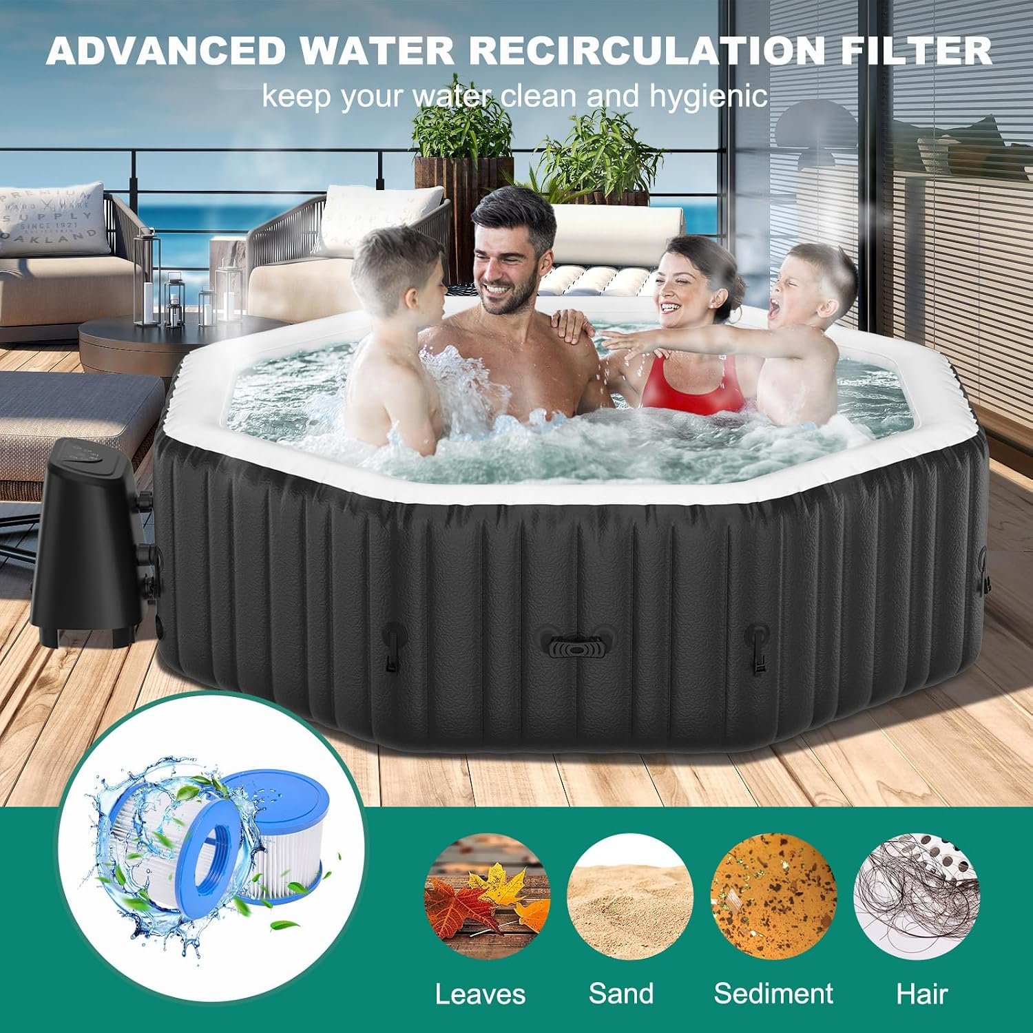 DoCred 77-Inch 4–6 Person Inflatable Hot Tub – view 3